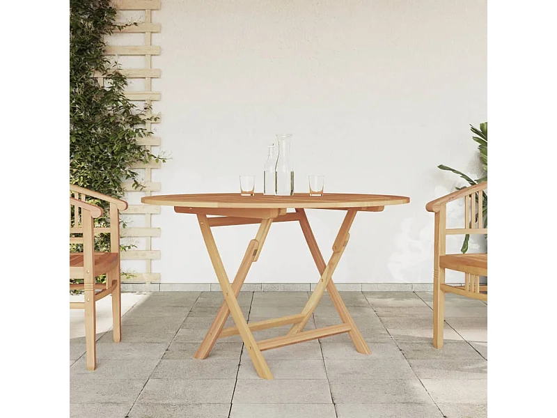 Table pliable de jardin Ø 120x75 cm bois massif de teck
