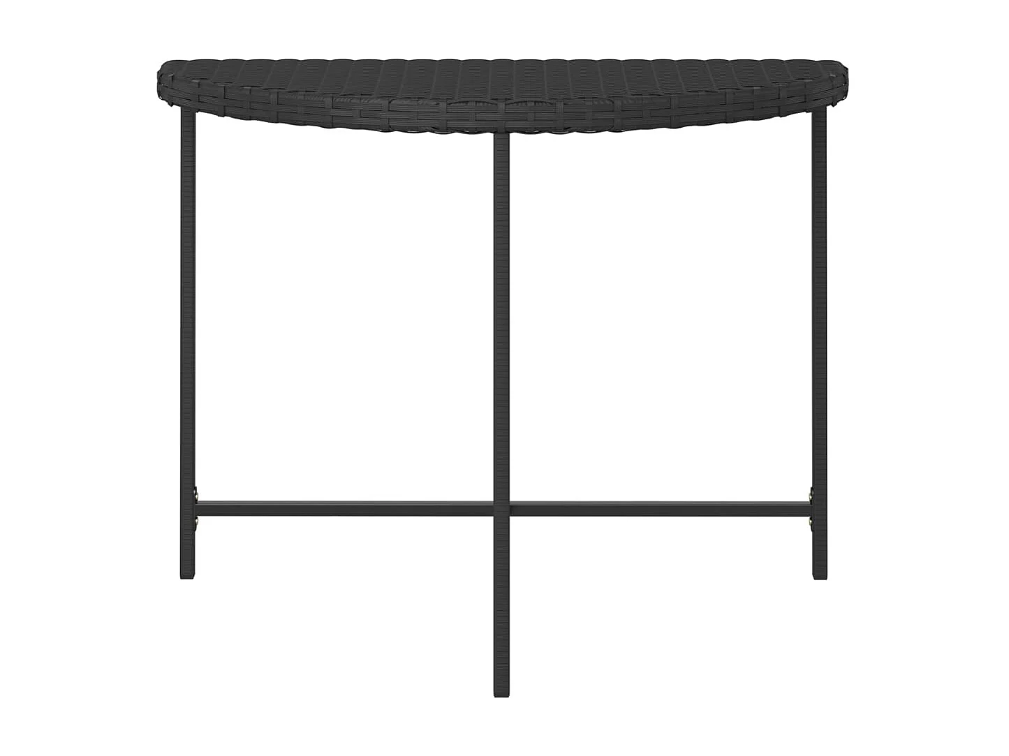 Table de jardin Noir 100x50x75 cm Résine tressée