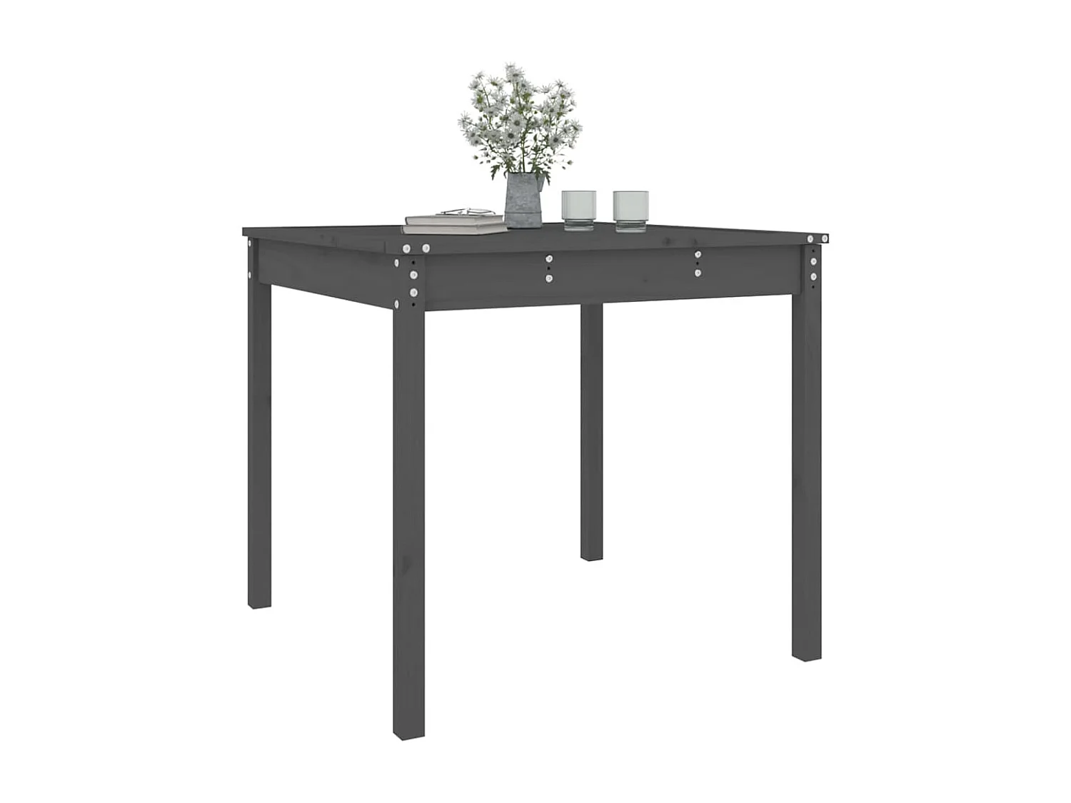 Table de jardin gris 82,5x82,5x76 cm bois massif de pin