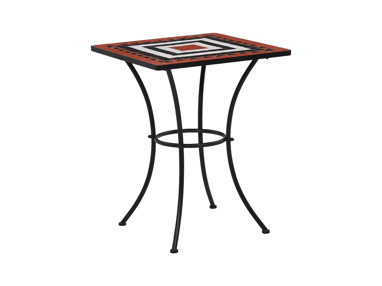 Bistrotafel mozaïek 60 cm keramiek terracottakleurig en wit