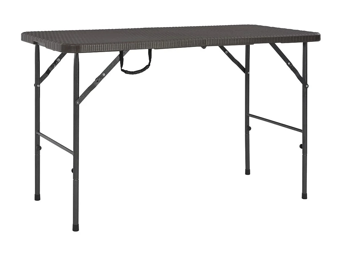 Tuintafel inklapbaar rattan look 120x60x74 cm HDPE bruin