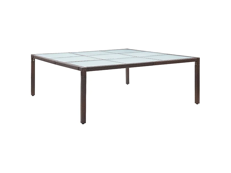 Table à dîner de jardin Marron 200x200x74 cm Résine tressée