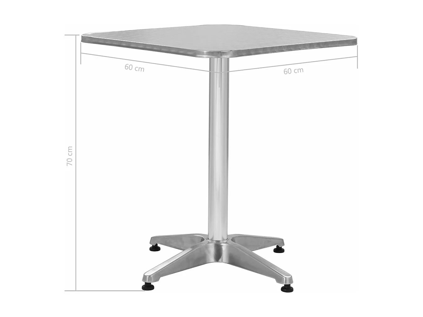 Table de jardin Argenté 60x60x70 cm Aluminium