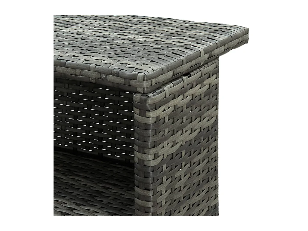 Table de bar de jardin Gris 120x55x110 cm Résine tressée