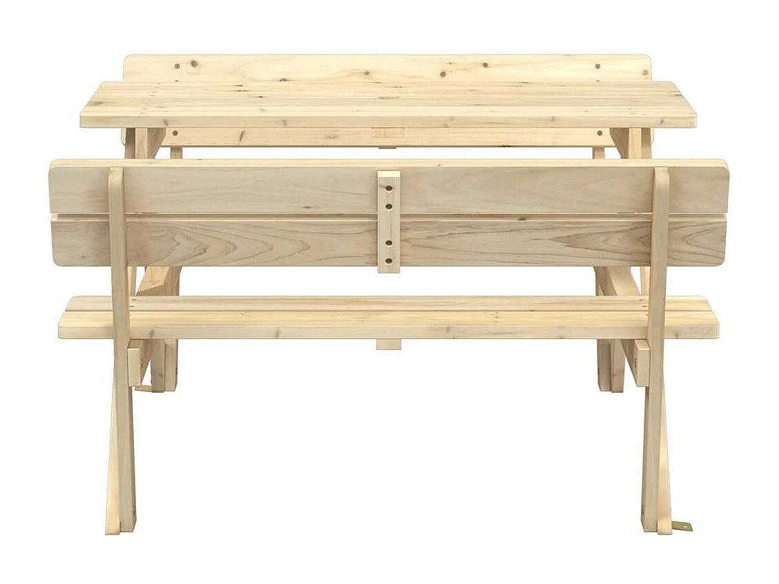 Table de pique-nique pour 4 enfants avec trou de parasol sapin