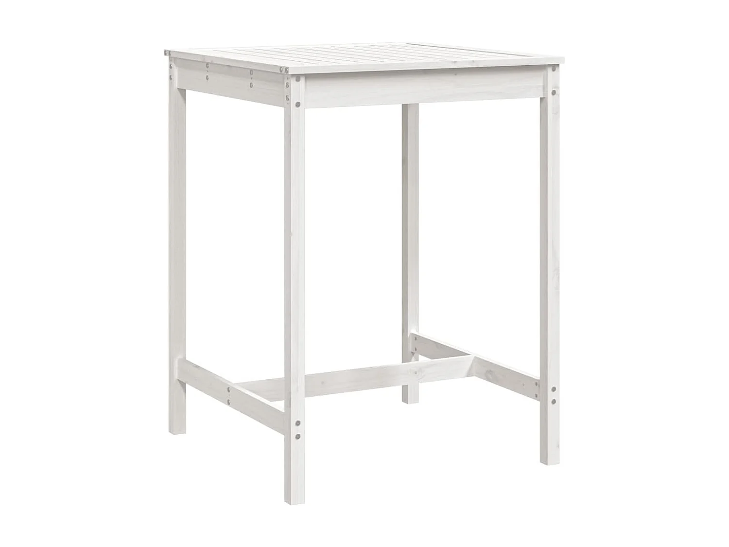Table de jardin blanc 82,5x82,5x110 cm bois massif de pin