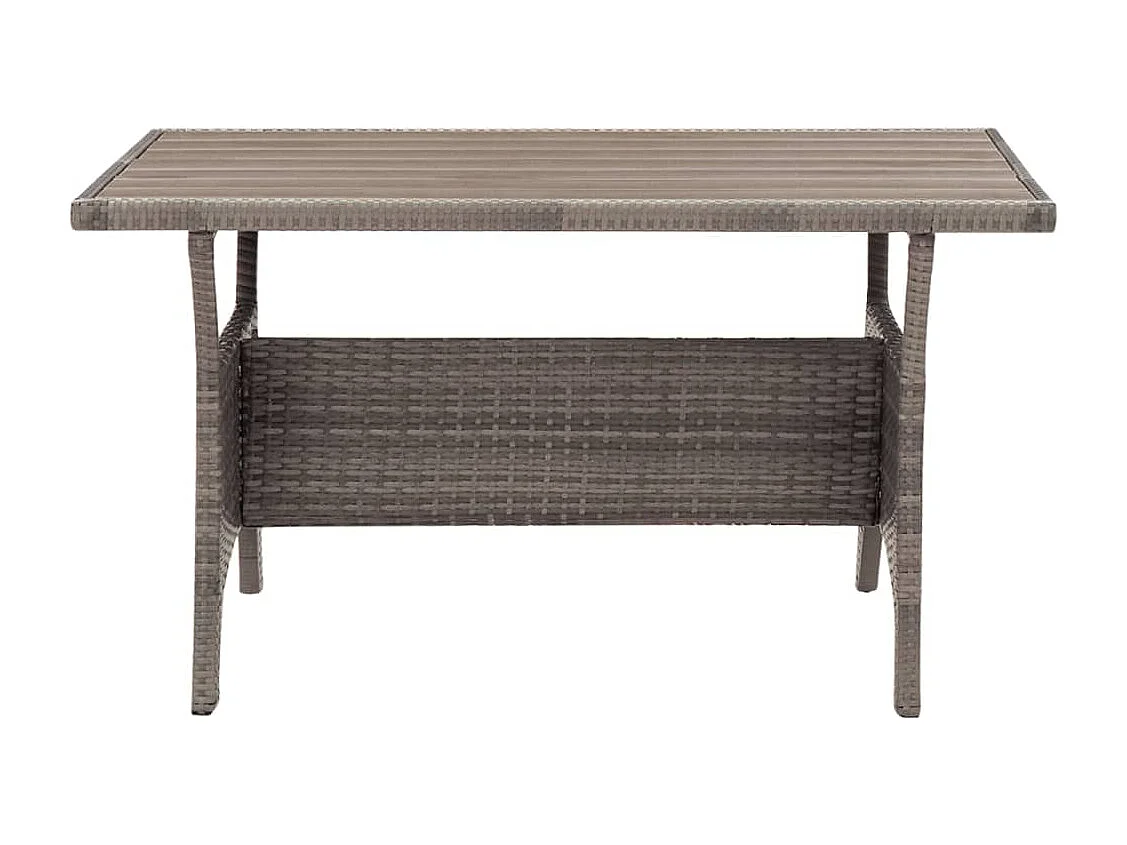 Tuintafel 120x70x66 cm poly rattan grijs