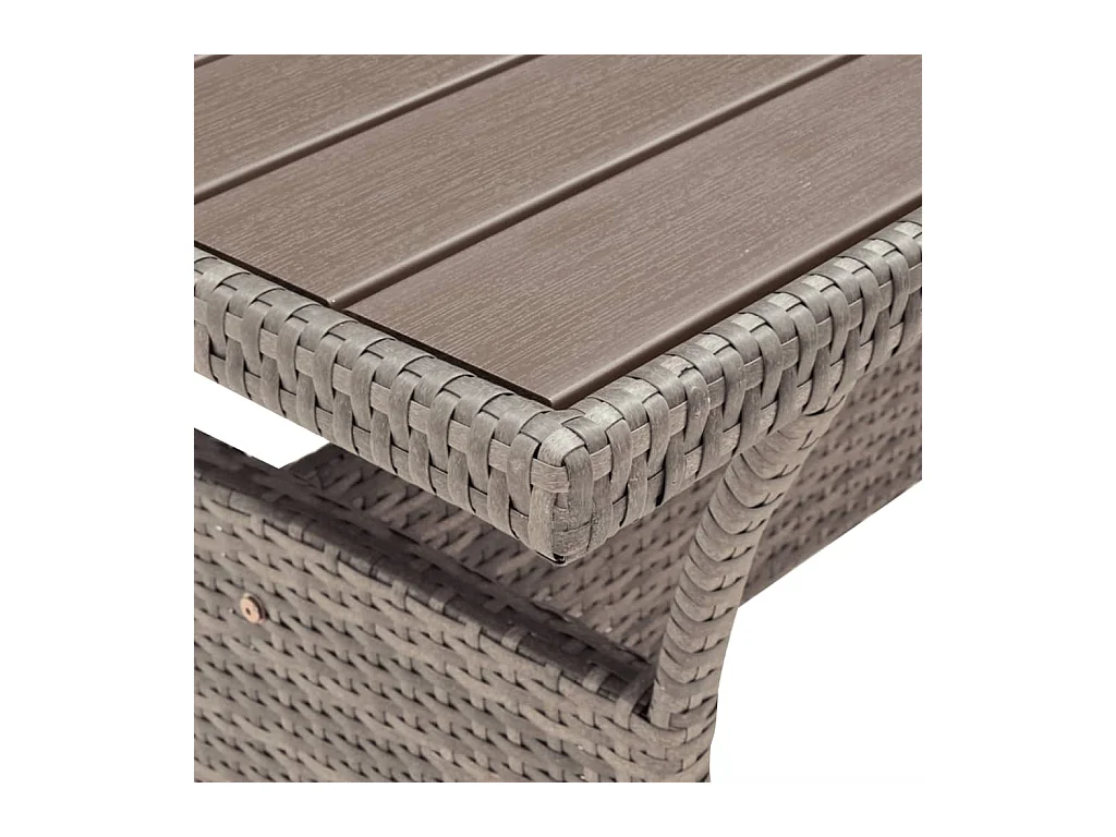 Table de jardin Gris 120x70x66 cm Résine tressée