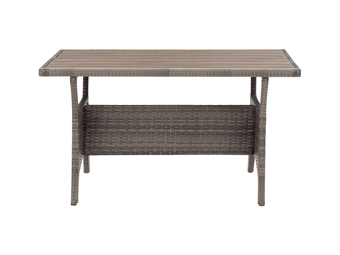 Table de jardin Gris 120x70x66 cm Résine tressée