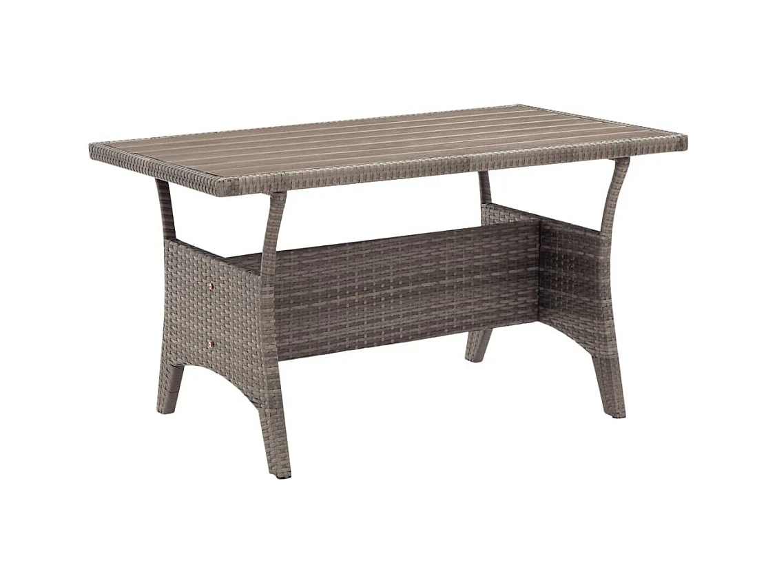 Table de jardin Gris 120x70x66 cm Résine tressée
