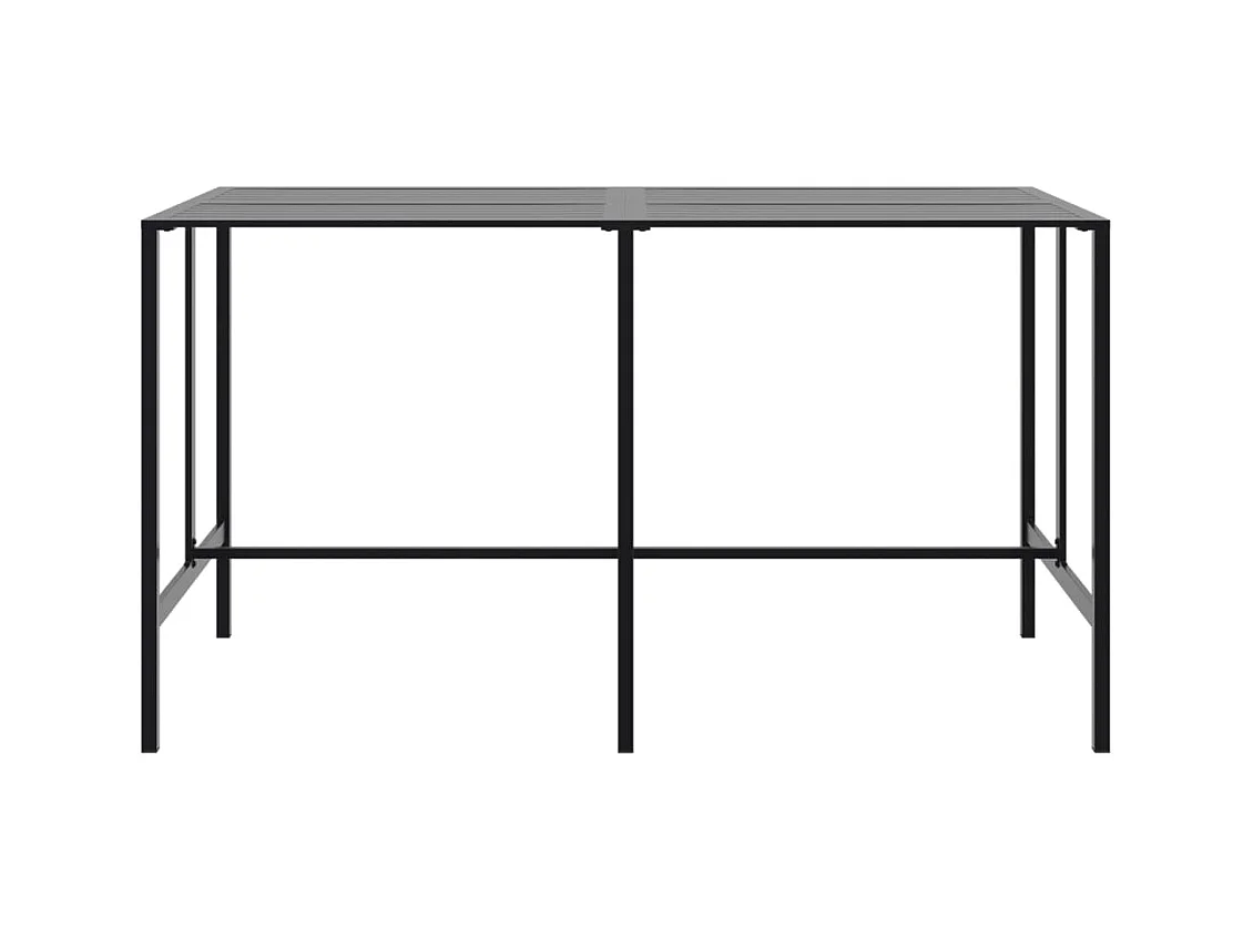 Table de bar noir 200x100x110 cm acier enduit de poudre