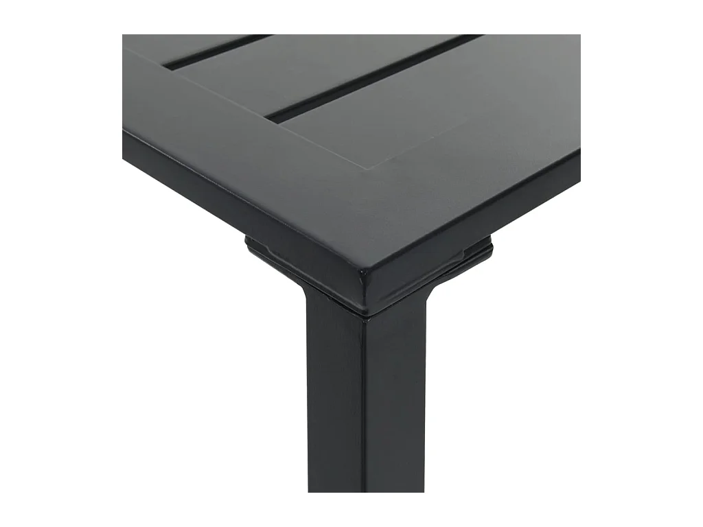 Table de bar noir 200x100x110 cm acier enduit de poudre
