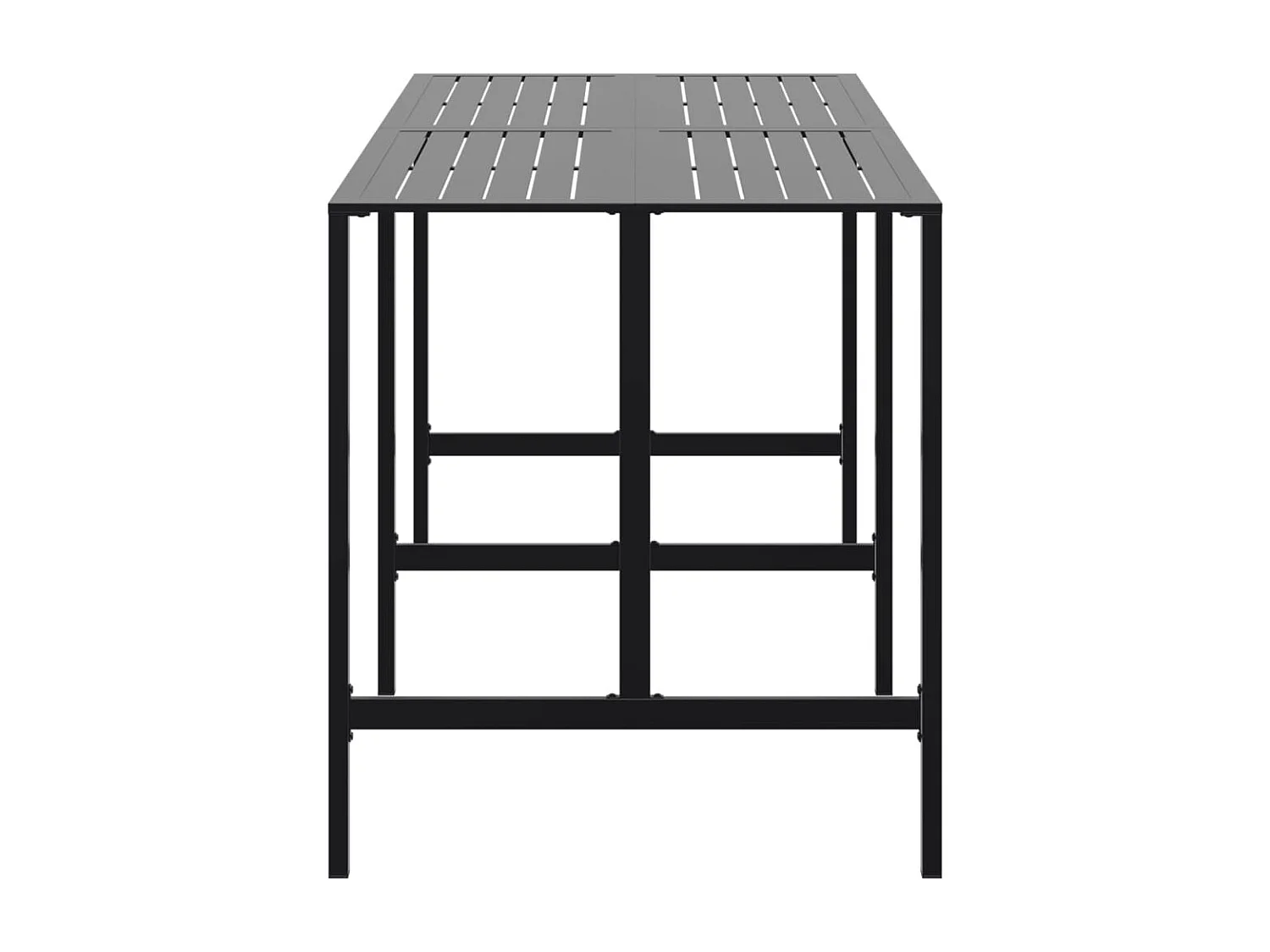 Table de bar noir 200x100x110 cm acier enduit de poudre