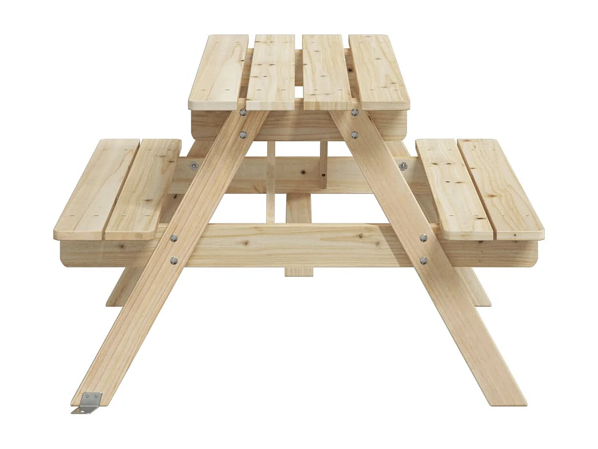 Mesa de picnic para 4 niños agujero para sombrilla madera abeto