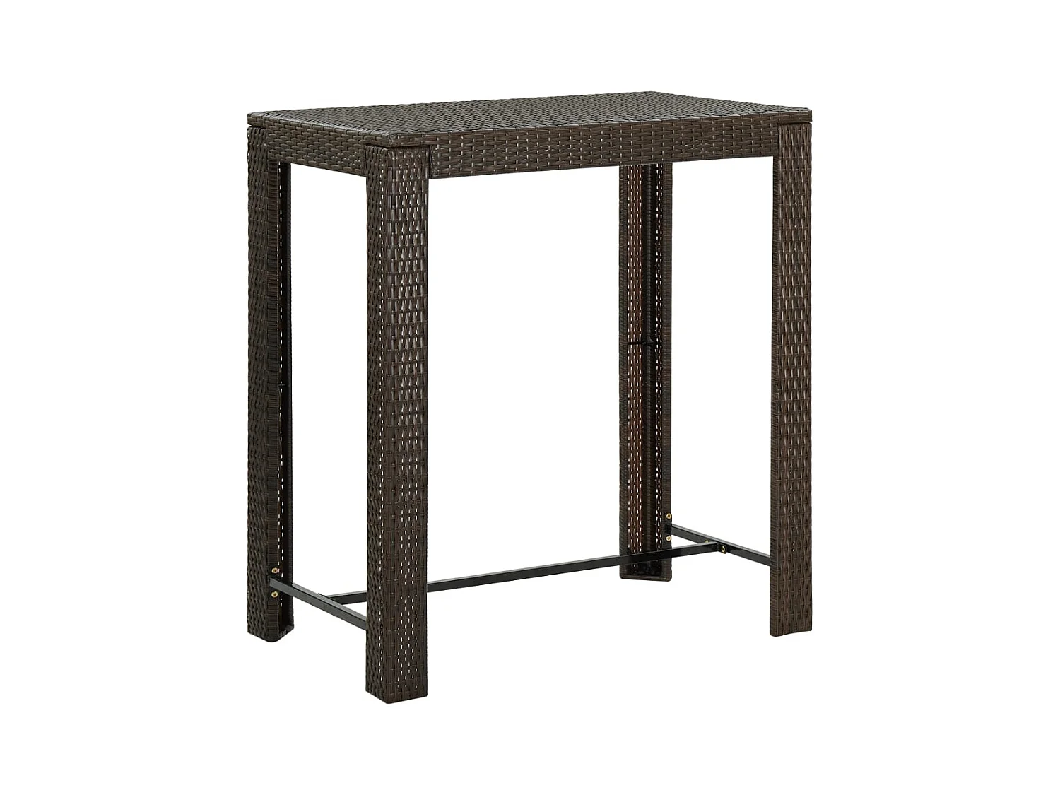 Table de bar de jardin Marron 100x60,5x110,5 cm Résine tressée