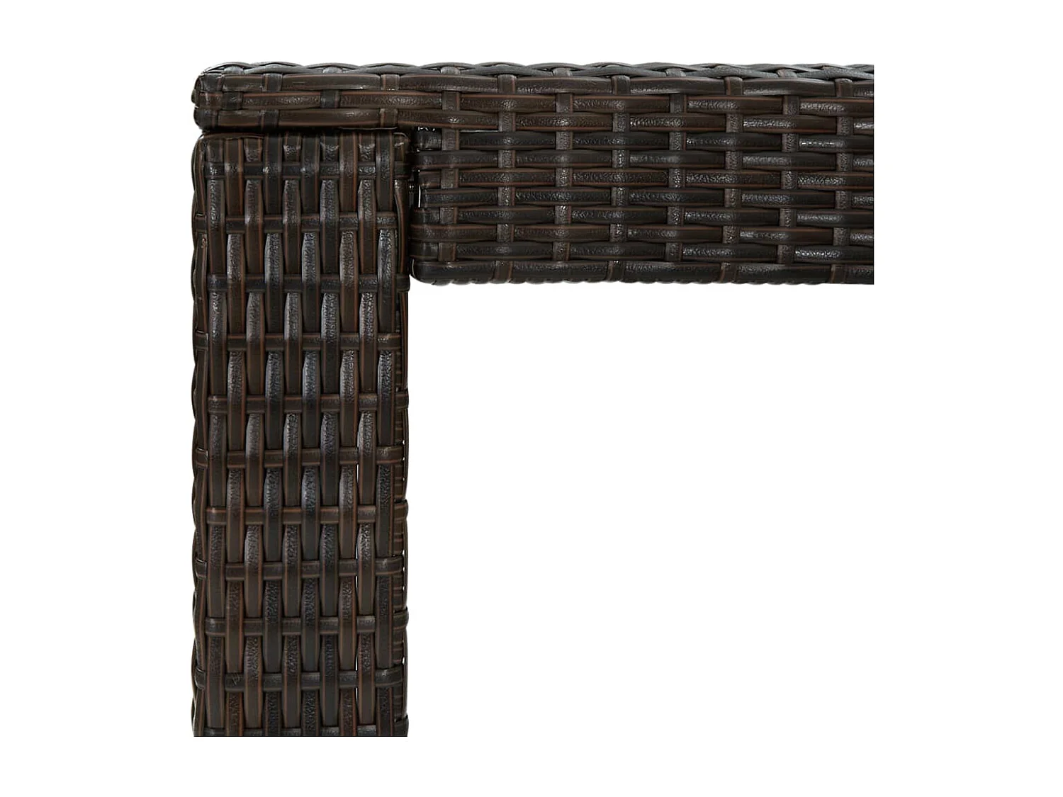 Mesa alta de jardín ratán sintético marrón 100x60,5x110,5 cm