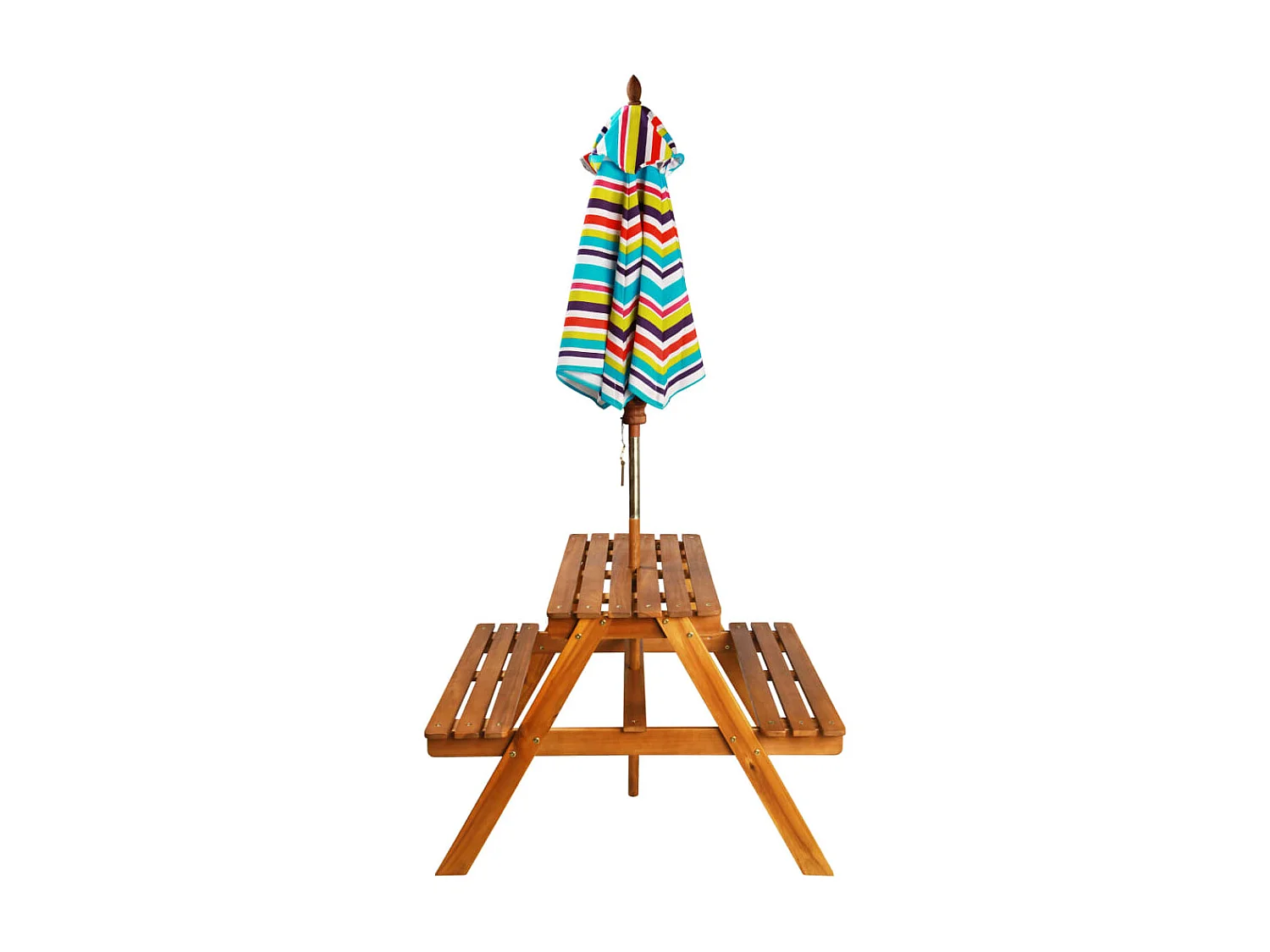 Table à pique-nique et parasol enfants 79x90x60cm Acacia solide