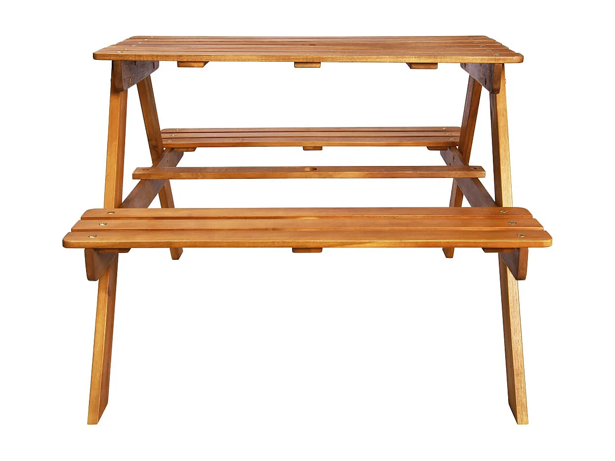 Mesa de pícnic infantil y sombrilla acacia maciza 79x90x60 cm