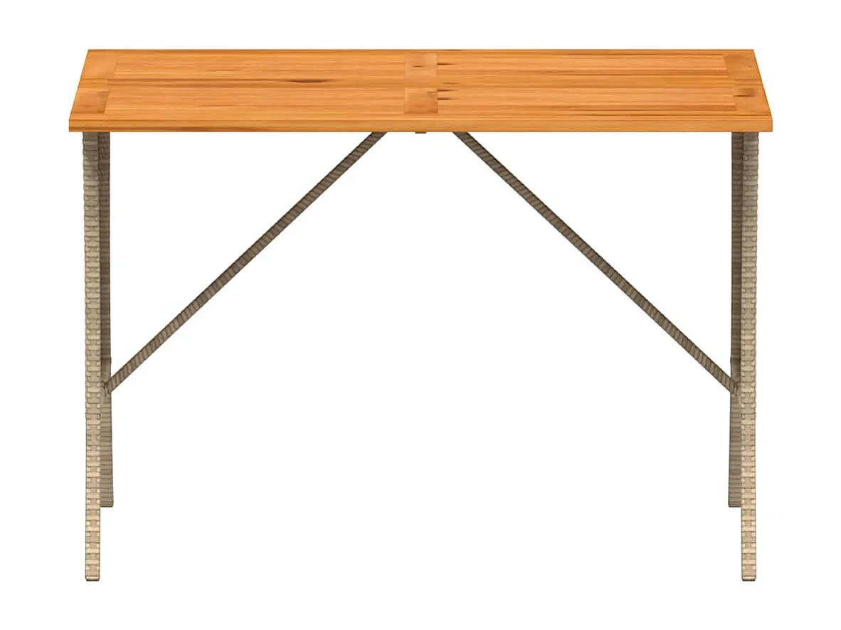 Table de jardin avec dessus en bois d'acacia beige 105x75x72 cm