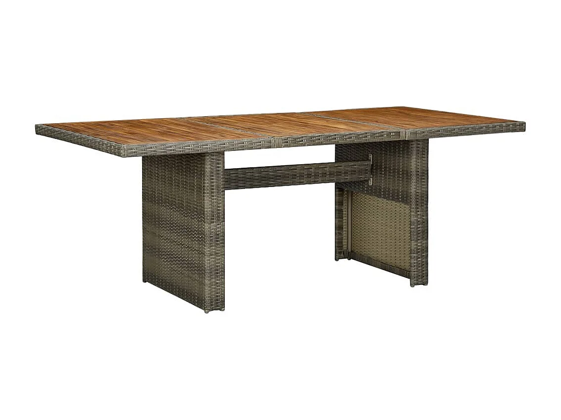 Tuintafel poly rattan en massief acaciahout bruin
