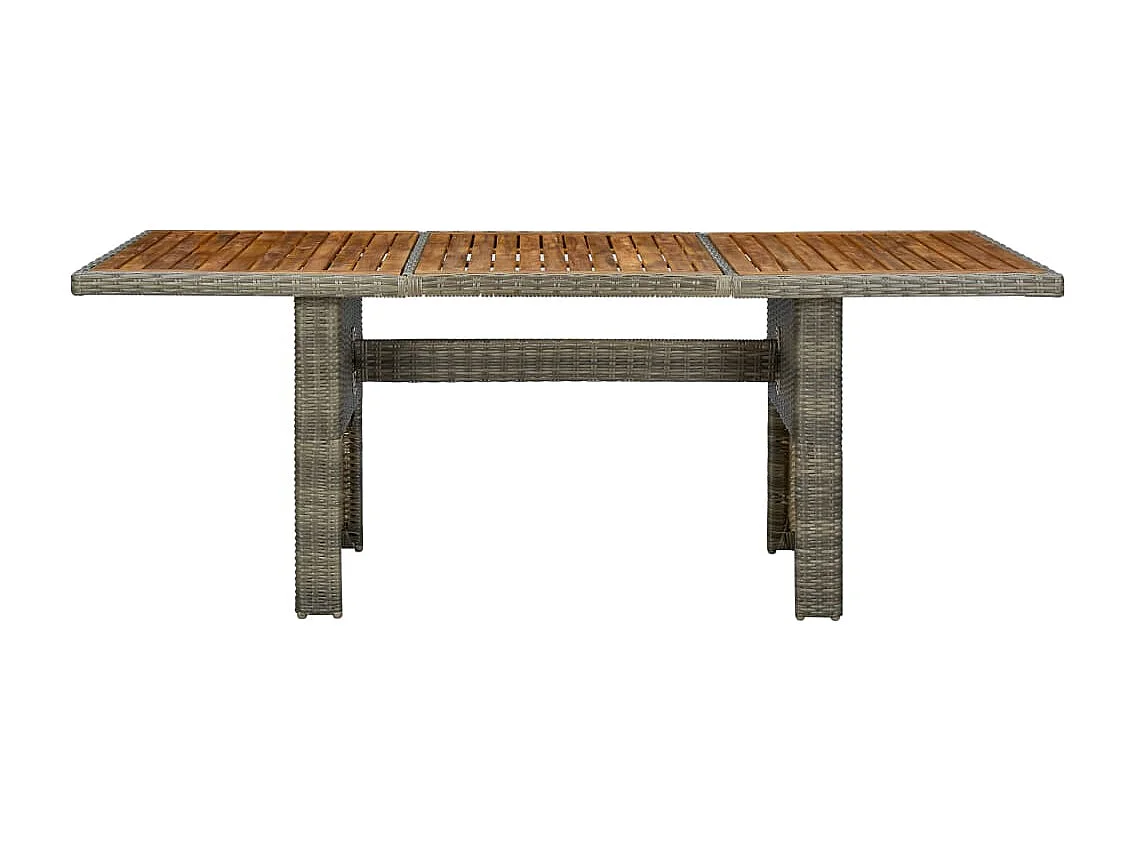 Tuintafel poly rattan en massief acaciahout bruin