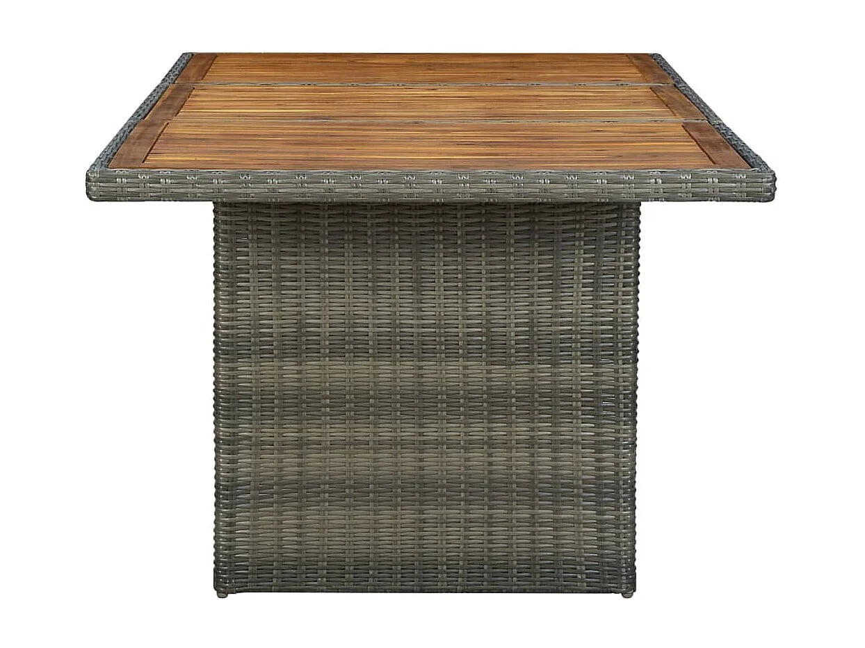 Tuintafel poly rattan en massief acaciahout bruin