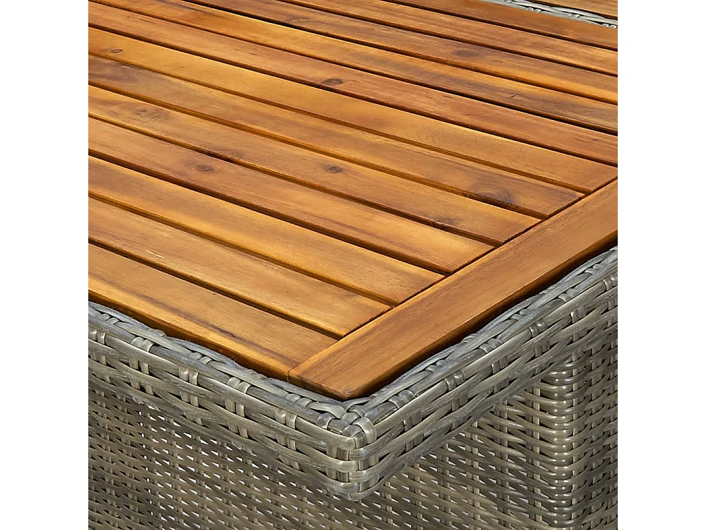 Tuintafel poly rattan en massief acaciahout bruin