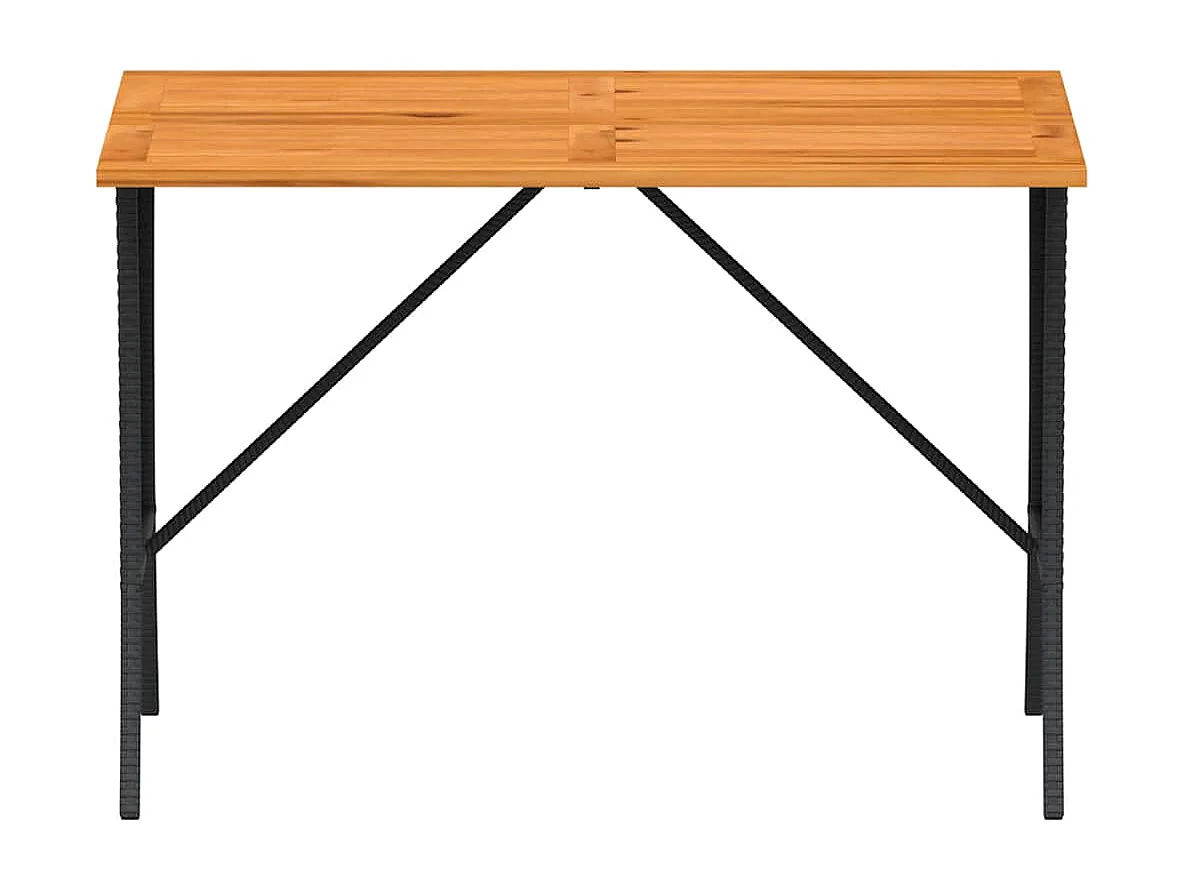 Table de jardin avec dessus en bois d'acacia noir 105x75x72 cm
