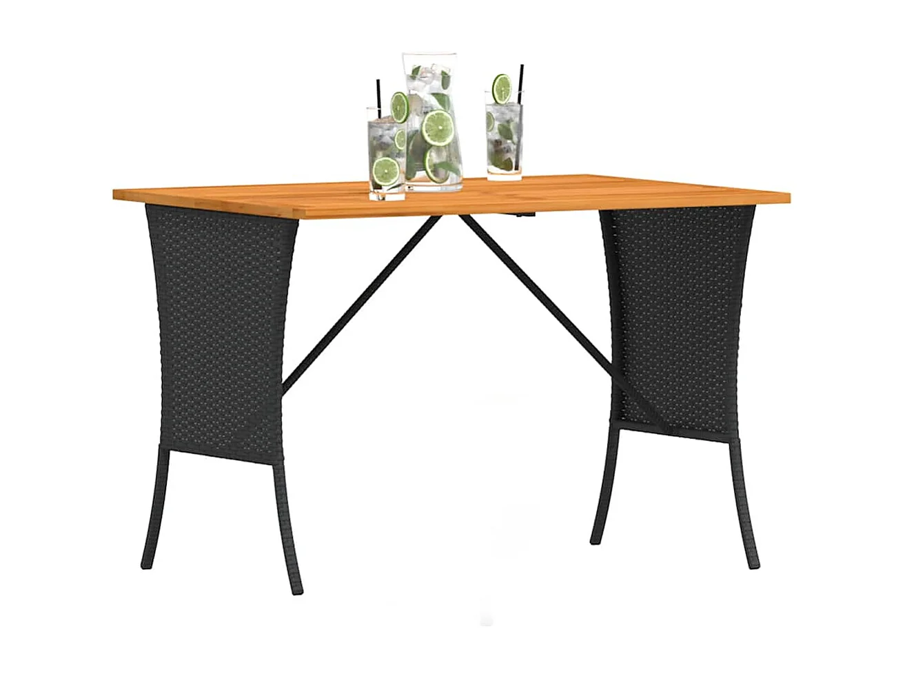 Table de jardin avec dessus en bois d'acacia noir 105x75x72 cm