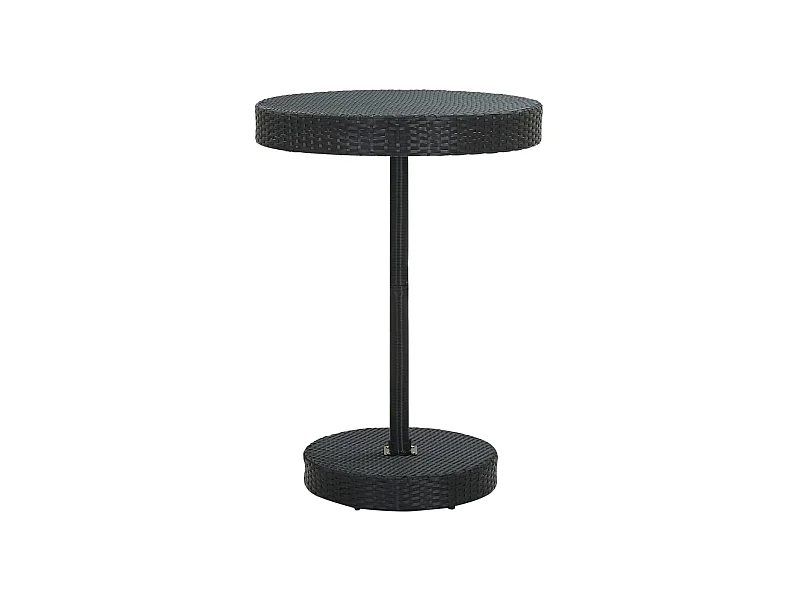 Mesa de jardín de ratán sintético negro 75,5x106 cm