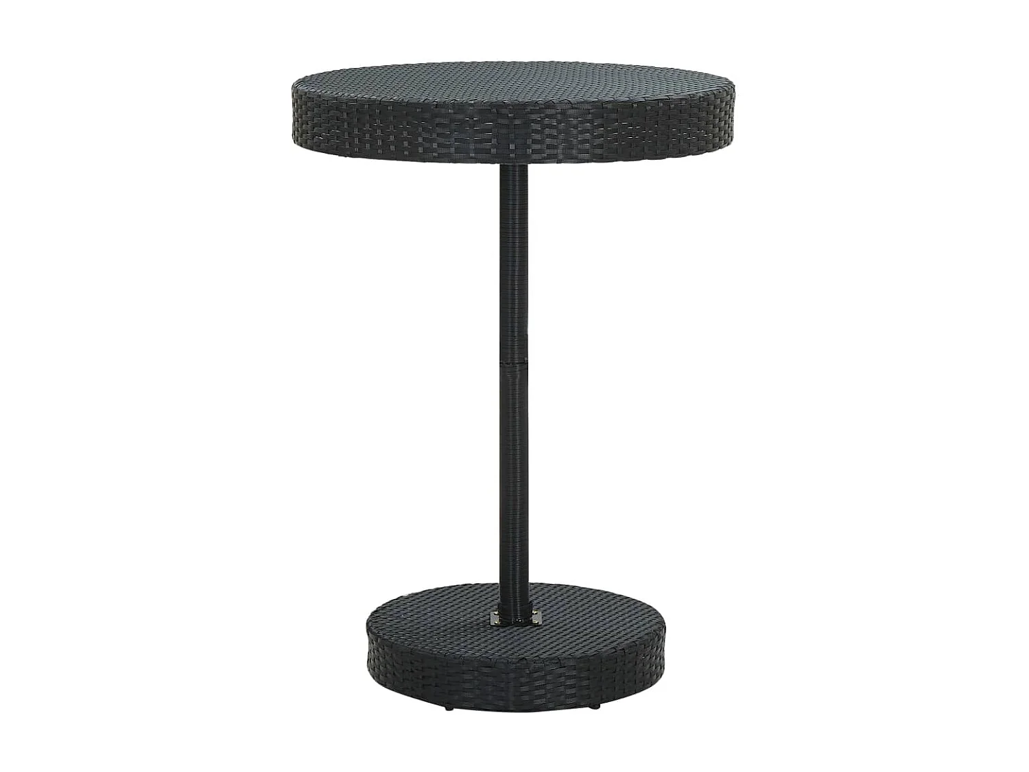 Mesa de jardín de ratán sintético negro 75,5x106 cm