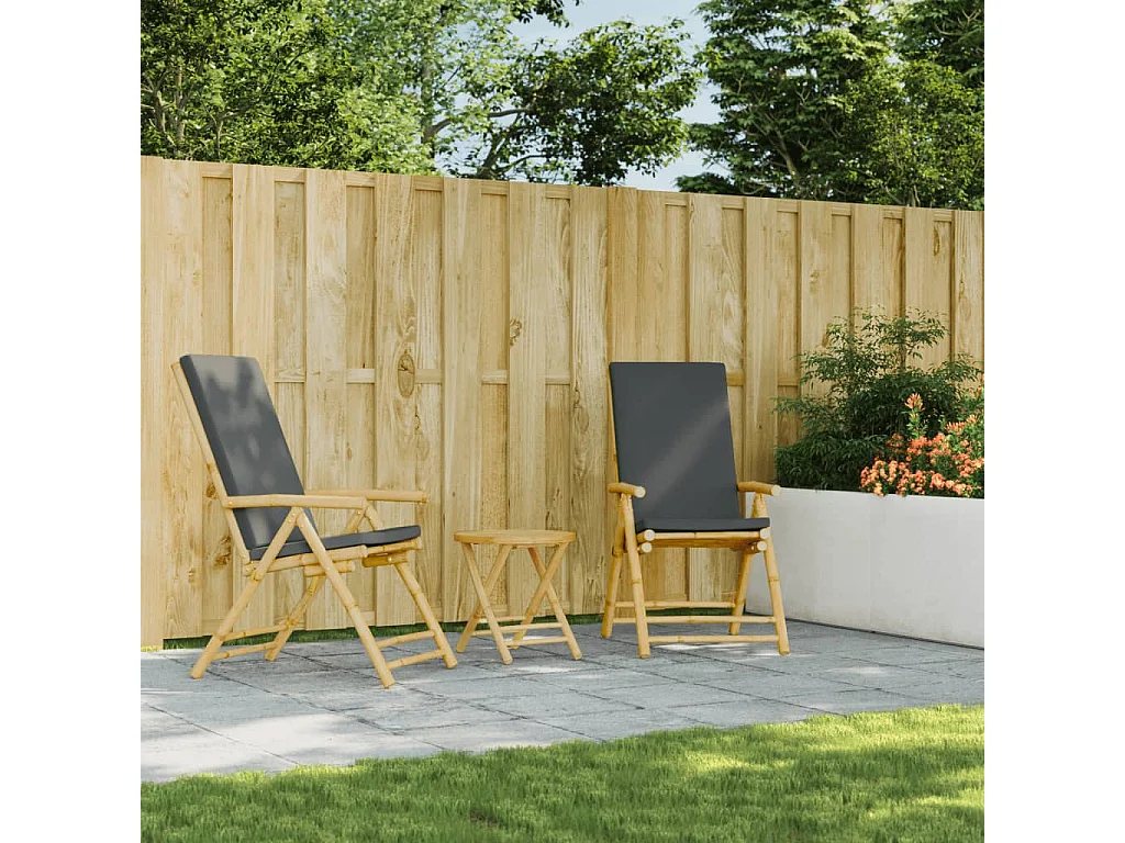 Table de jardin pliable Ø45x45 cm bambou