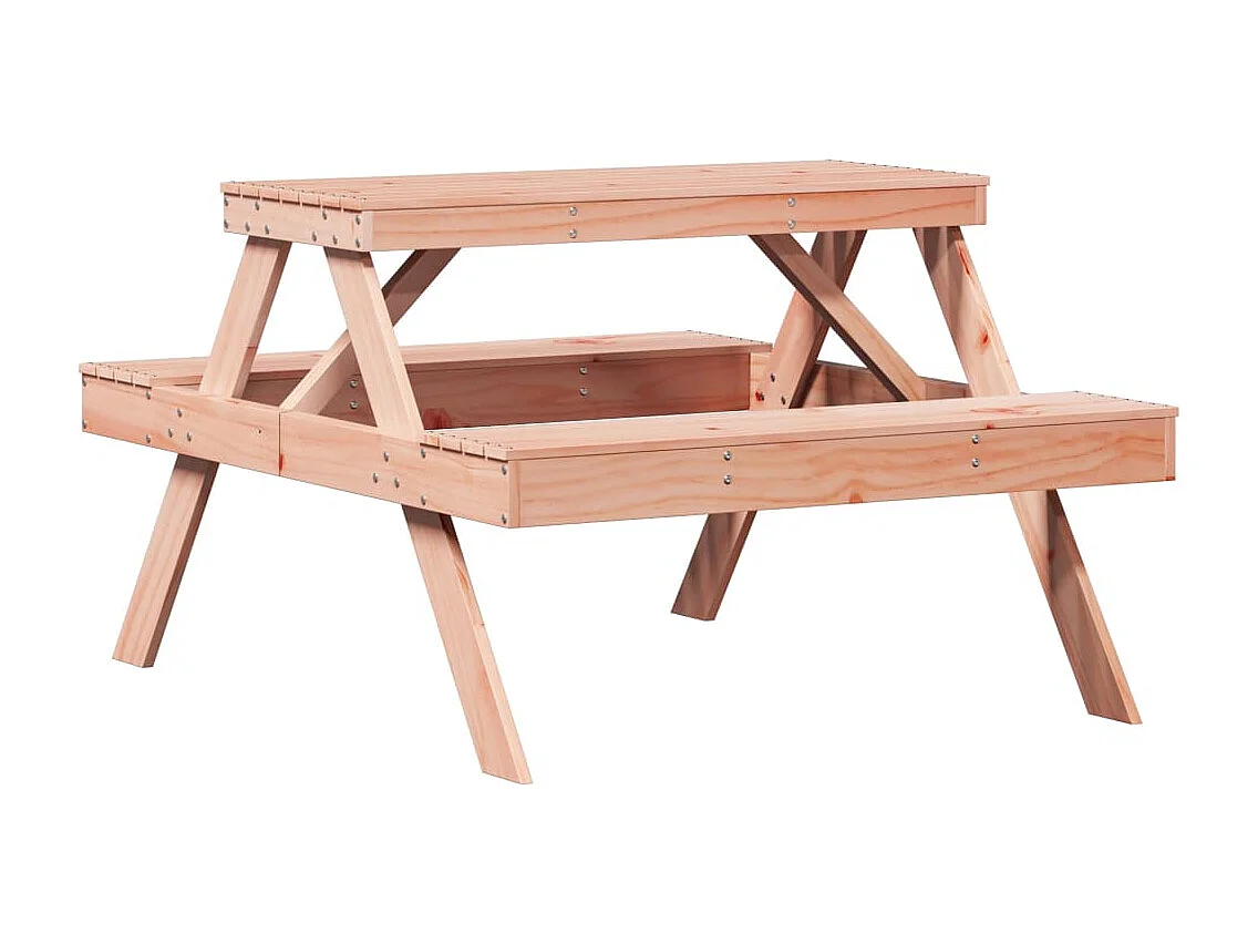 Mesa de pícnic madera maciza Douglas 105x134x75 cm