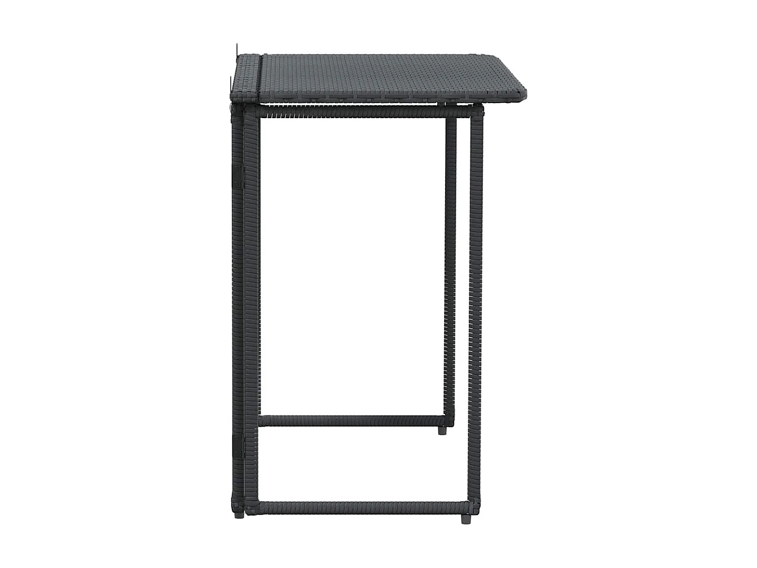 Table de jardin pliante noir 90 x 51 x 75 cm polyrotin