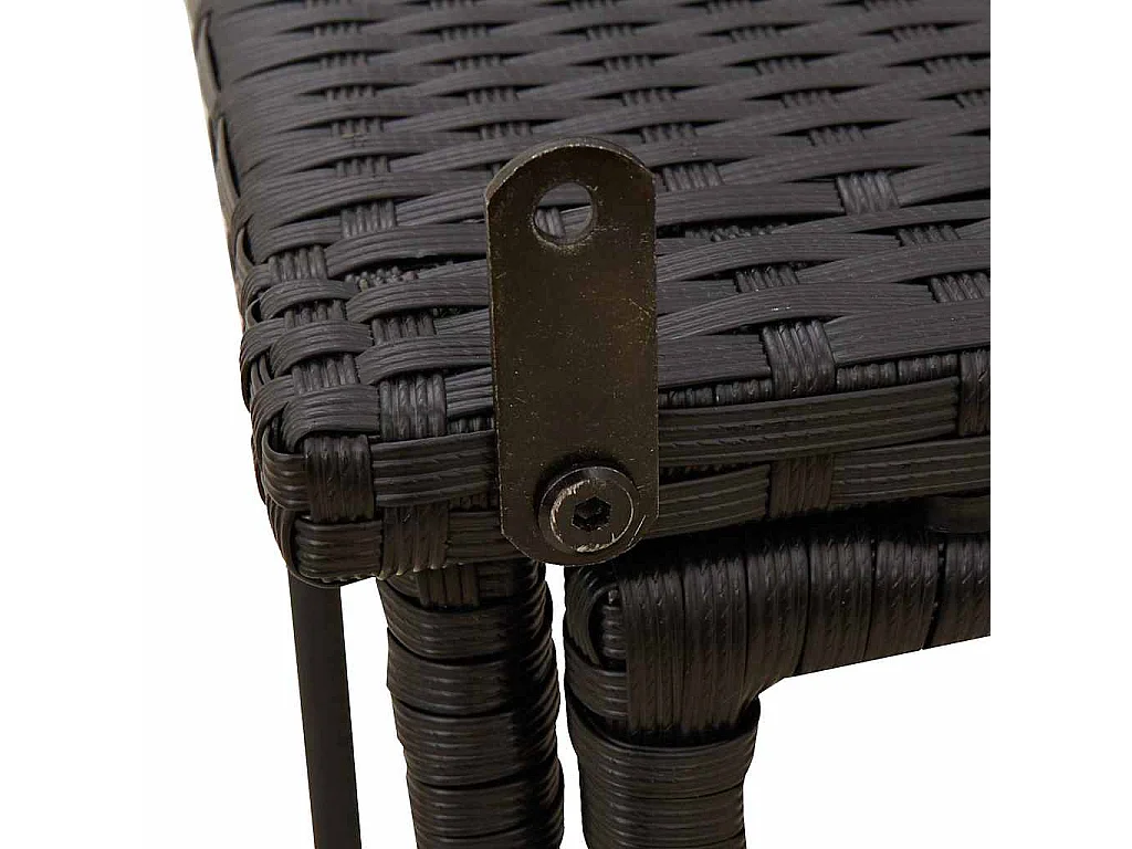 Table de jardin pliante noir 90 x 51 x 75 cm polyrotin