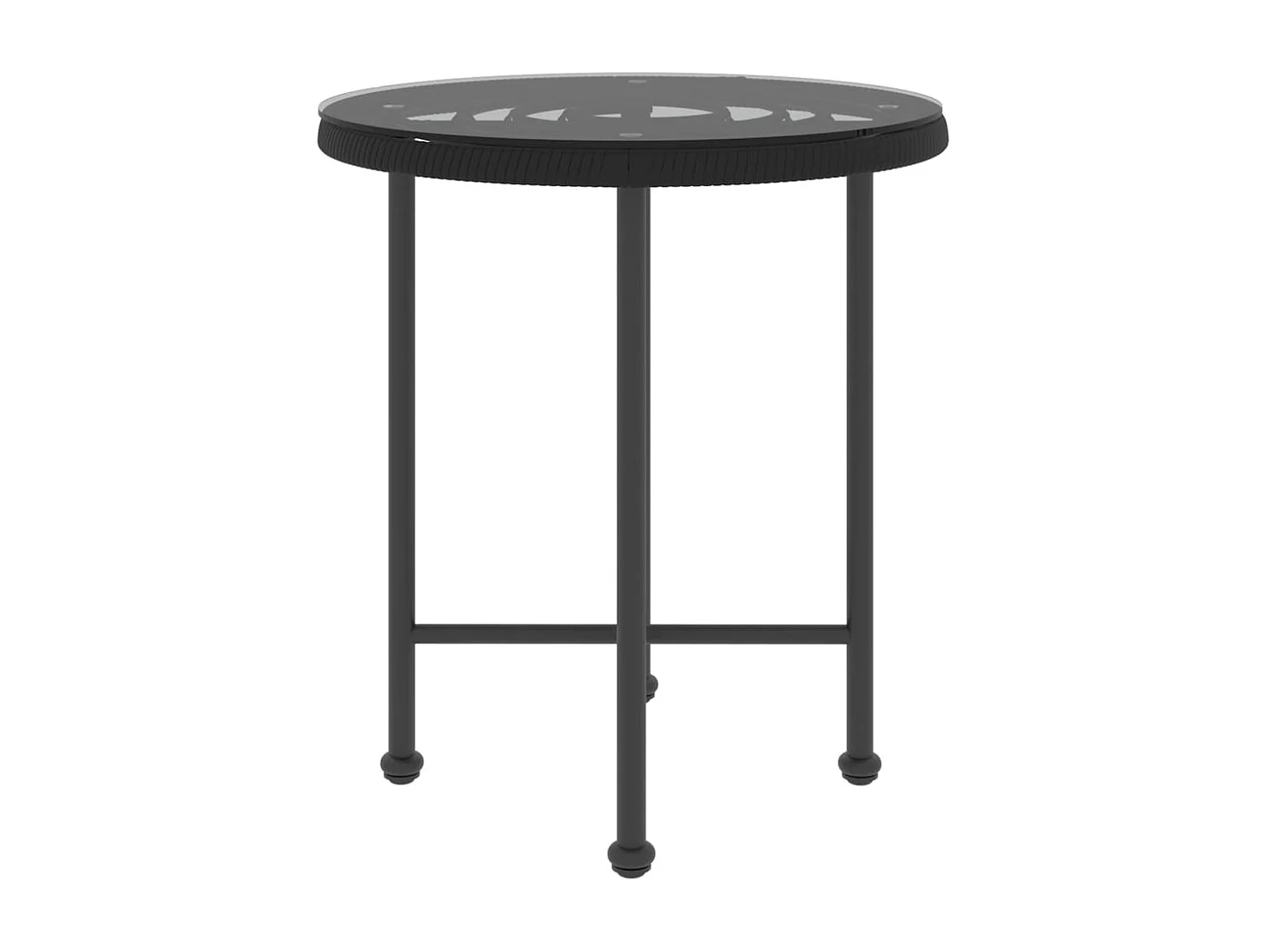 Mesa de comedor de vidrio templado y acero negro Ø50 cm