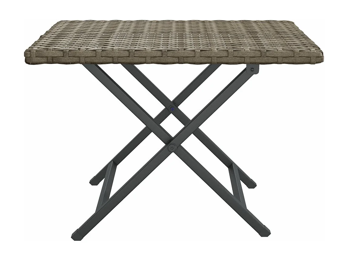 Mesa dobrável 45x35x32 cm vime PE cinzento
