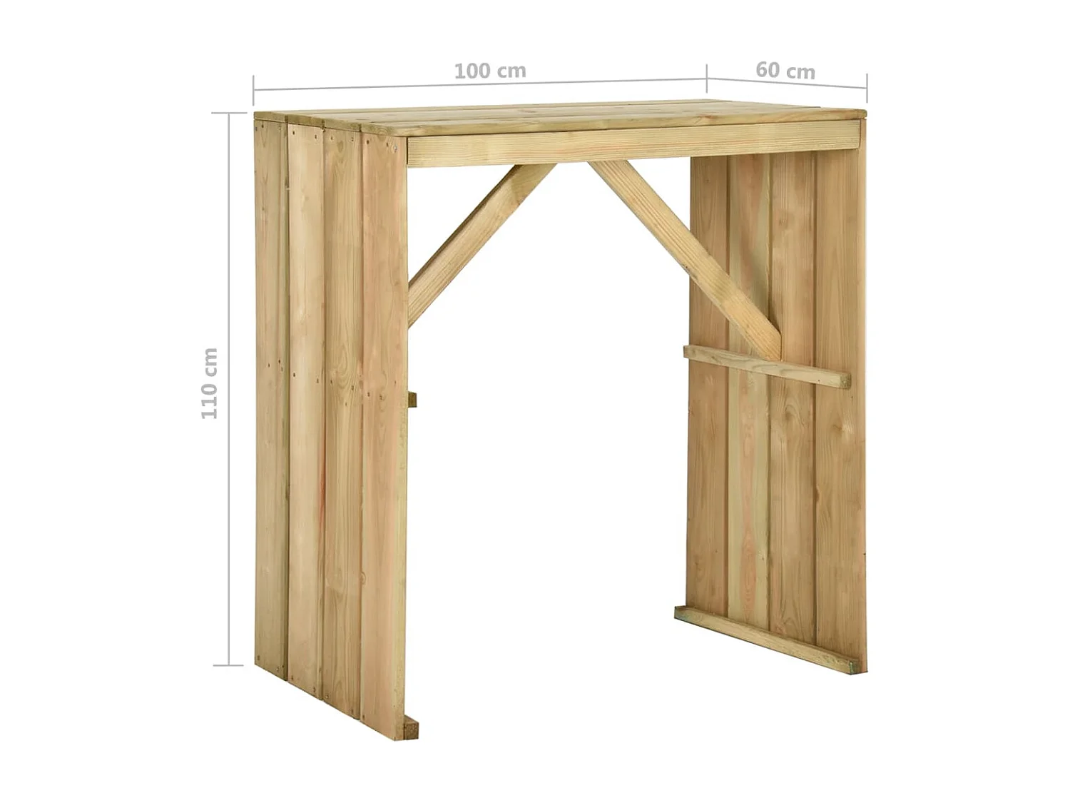 Table de bar 100x60x110 cm Bois de pin imprégné