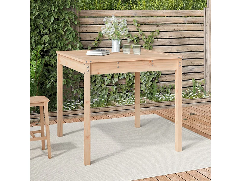 Mesa de jardín madera maciza de pino 82,5x82,5x76 cm