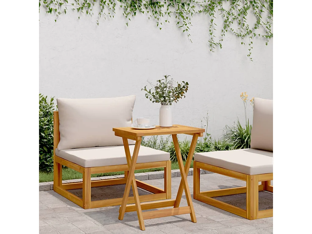 Table pliable de jardin 50x36x60 cm bois d'acacia solide