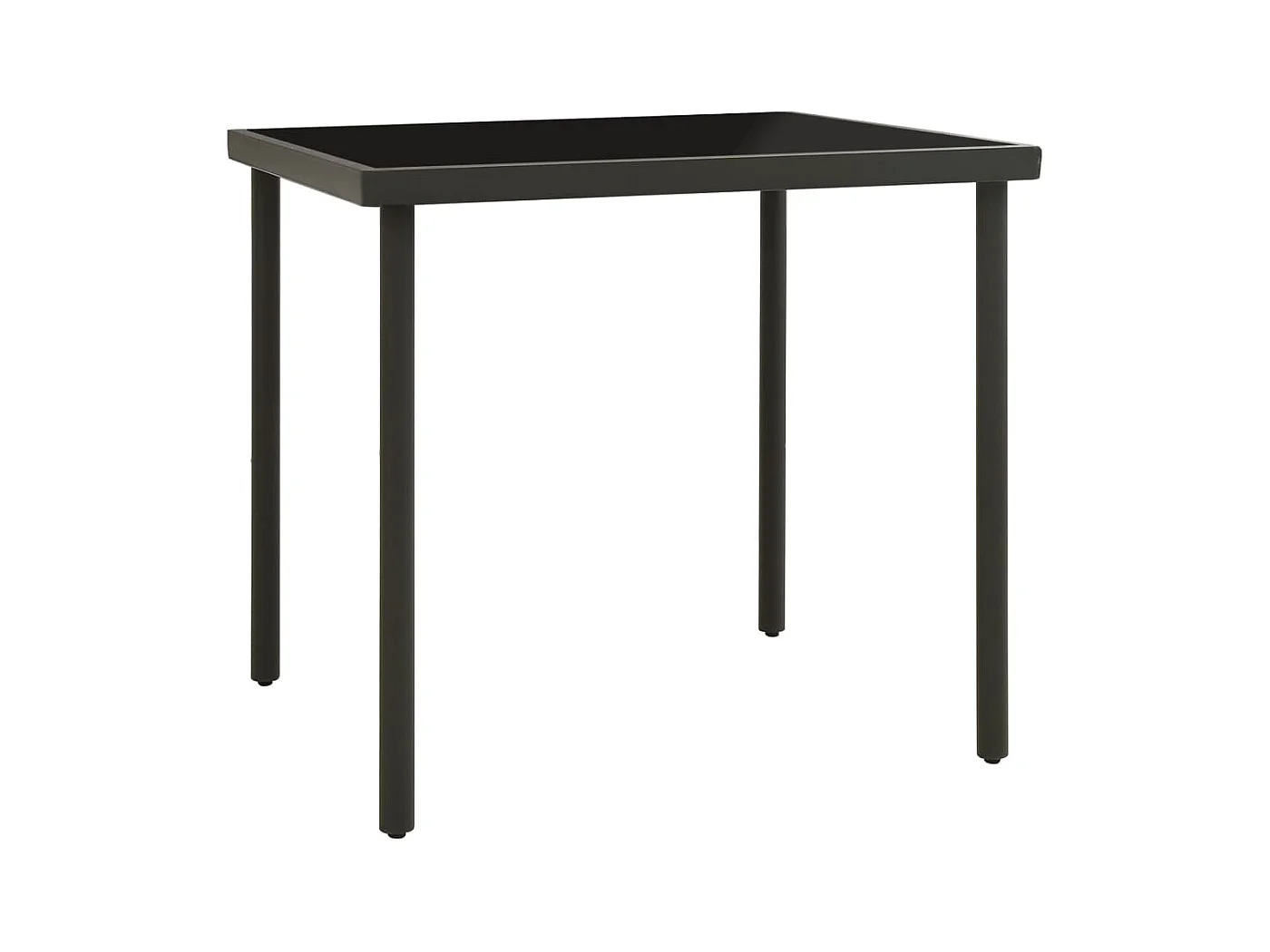 Table à dîner d'extérieur Anthracite 80x80x72 cm Verre et acier