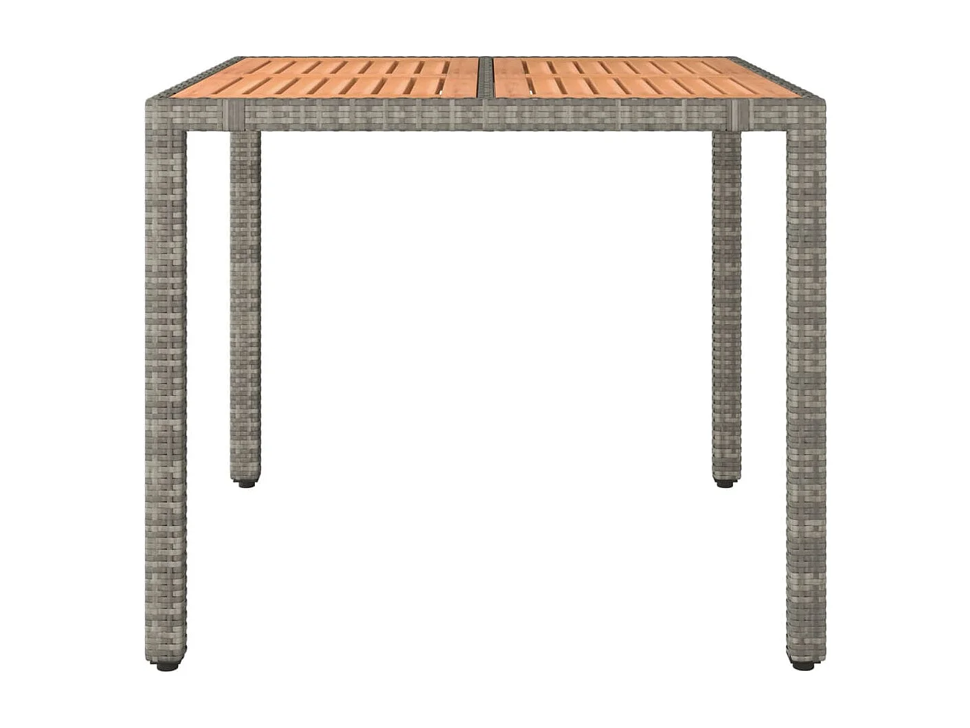 Mesa de jardim c/ tampo de madeira vime PE/acácia maciça cinza