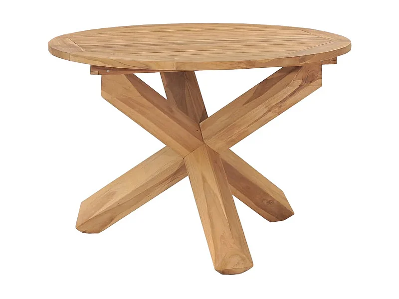 Mesa de jantar para jardim Ø110x75 cm madeira de teca maciça