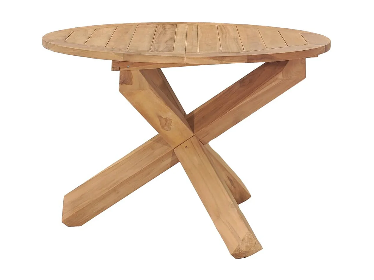 Table à dîner de jardin Ø110x75 cm Bois de teck massif