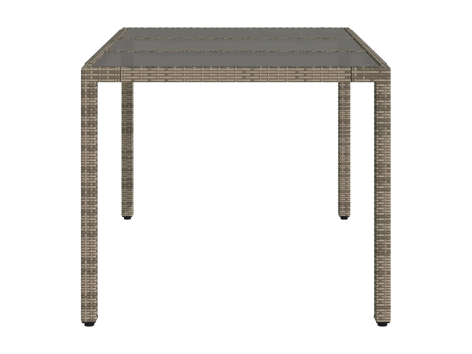 Table de jardin dessus en verre Gris 150x90x75cm Résine tressée