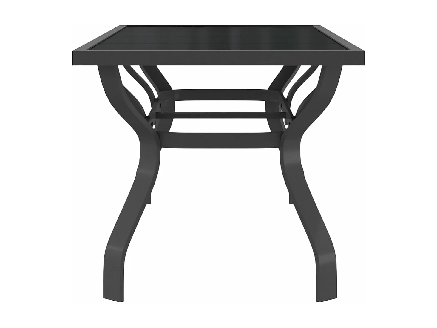 Table de jardin Gris et noir 180x80x70 cm Acier et verre