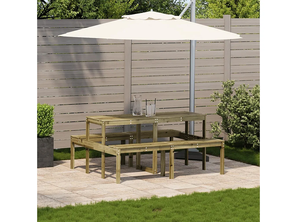 Table de pique-nique 160x134x75 cm bois de pin imprégné