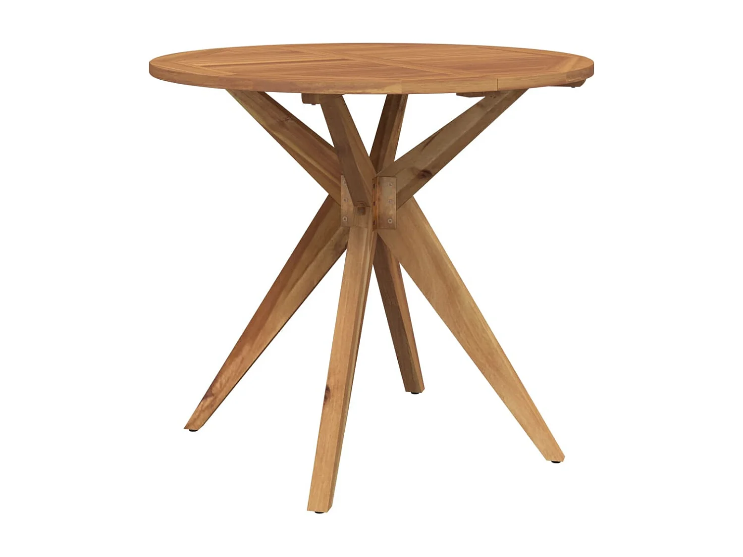 Table de jardin ronde Ø85x75 cm bois d'acacia solide