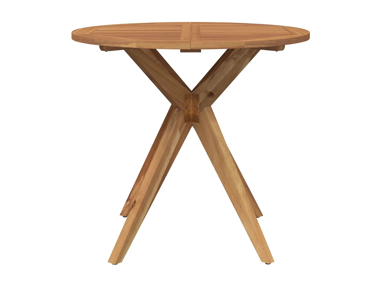 Table de jardin ronde Ø85x75 cm bois d'acacia solide