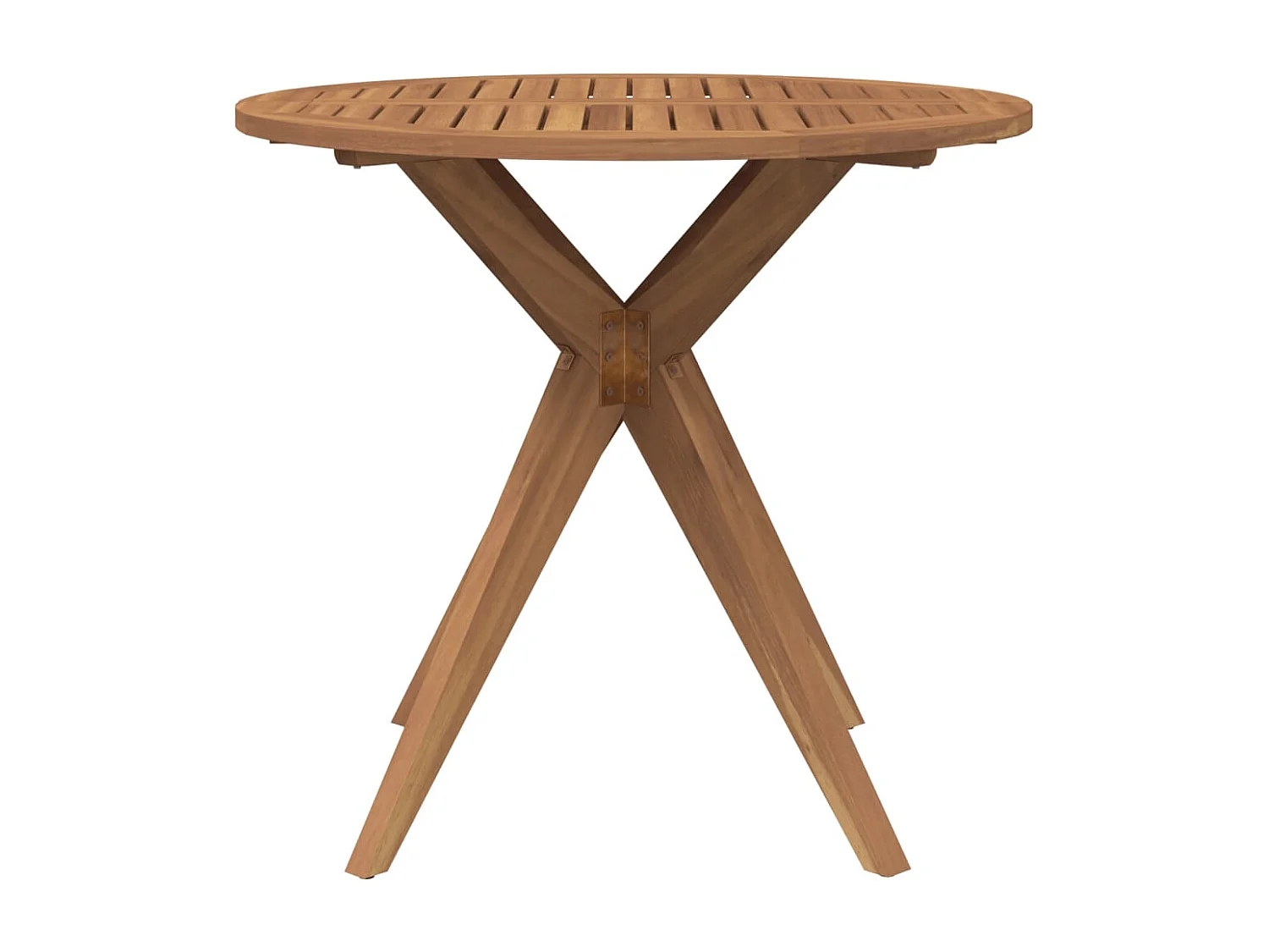 Table de jardin ronde Ø85x75 cm bois d'acacia solide